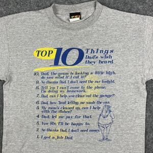 TSI TShirt Mens L Gray Top 10 Things Dads Wish Humor Joke Vintage Tee